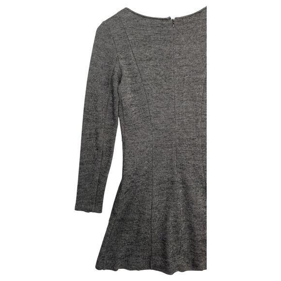 Theory Dress Womens 4 Gray Wool Long Sleeve Fit Flare Career Classic Minimalist - Picture 11 of 14